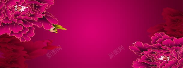 喜庆牡丹中国风花纹背景bannerjpg设计背景_新图网 https://ixintu.com banner 中国风 喜庆 牡丹 背景 花纹