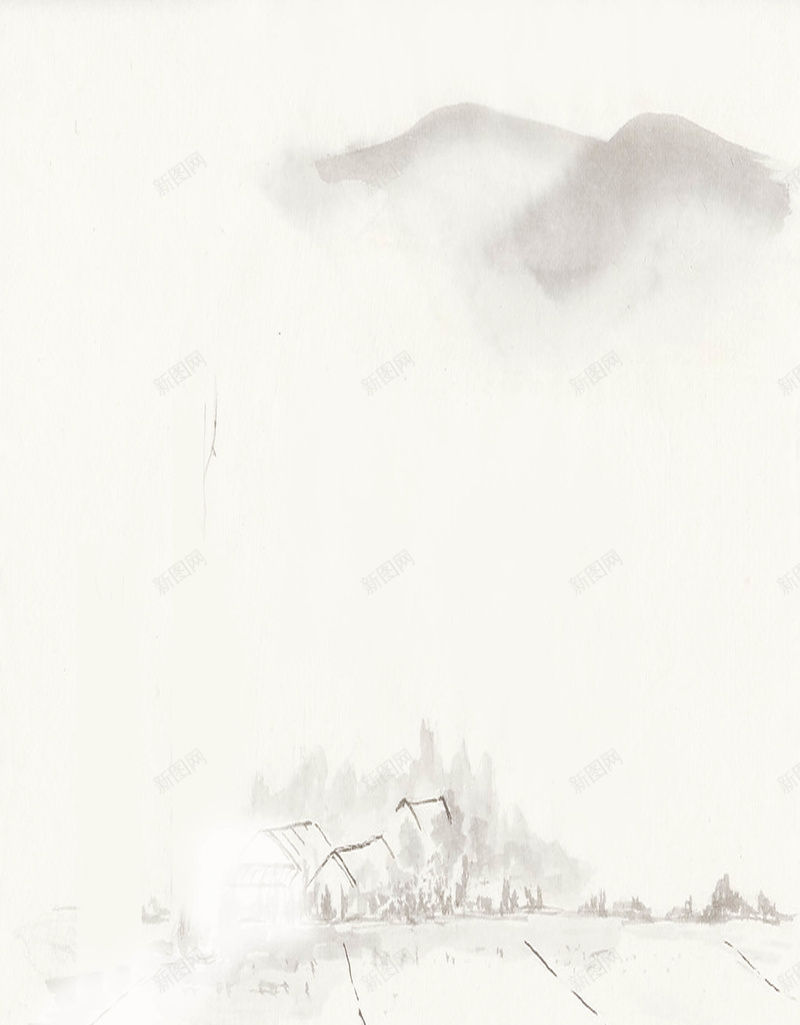 古典海报背景jpg设计背景_新图网 https://ixintu.com 中国风 古典 山丘 灰色 白底