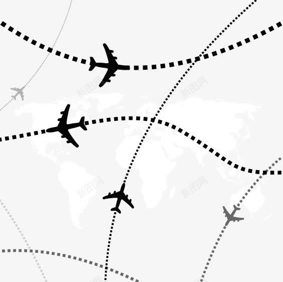 飞机航线图图标png_新图网 https://ixintu.com 旅行 航线 航线图 路线 飞机