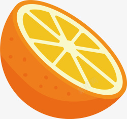 橘黄色的橙子矢量图素材