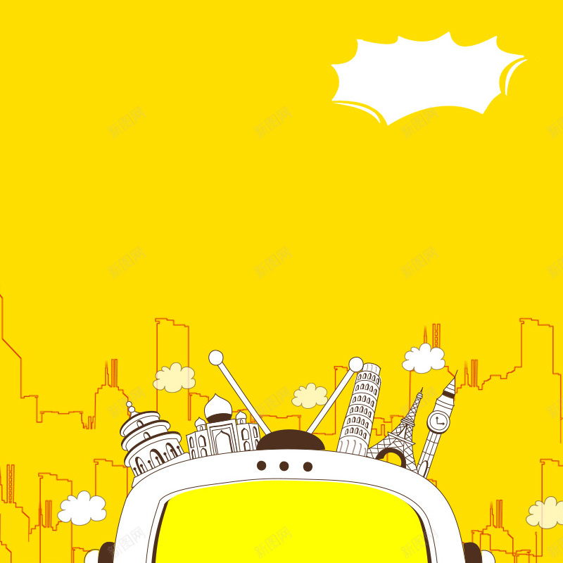 黄色卡通汽车城市剪影主图背景jpg设计背景_新图网 https://ixintu.com 剪影 卡通 城市 手绘 汽车 淘宝主图背景素材 爆炸框 直通车 黄色 黄色城市