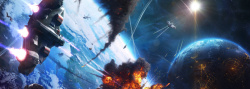 星际大作战科幻酷炫星际banner高清图片