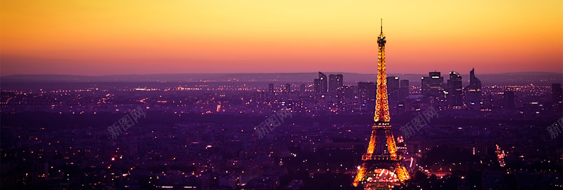 巴黎铁塔夜景背景