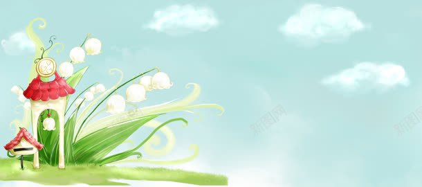 插画清新白色背景bannerjpg设计背景_新图网 https://ixintu.com banner 插画 清新 白云 白色 背景 蓝天