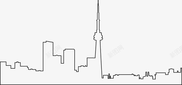 城市高楼建筑手绘图图标图标