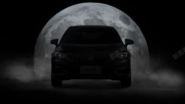 黑色月亮汽车海报背景背景