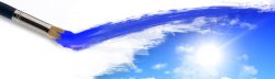 蓝天六朵白云手绘卡通蓝天白云创意背景大图高清图片