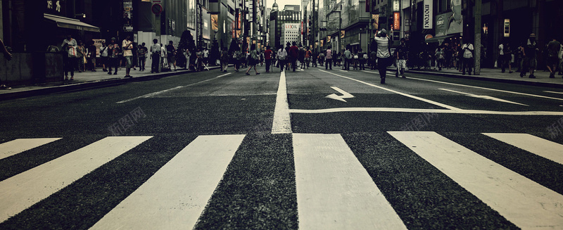 街景斑马线背景banner背景