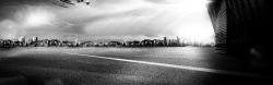 城市黑白摄影黑白城市大气城市背景模板PSD分层高清图片