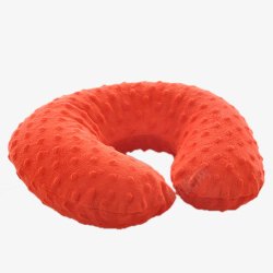 橙色圆点按摩u型枕素材