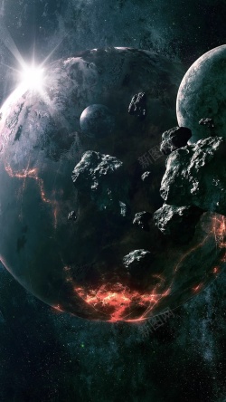 地球末日科幻世界末日地球爆炸H5背景高清图片