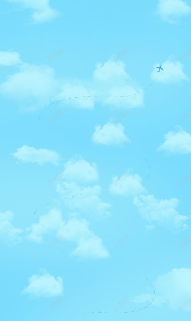 蓝色天空白云飞机海报jpg设计背景_新图网 https://ixintu.com 天空 海报 白云 蓝色 飞机
