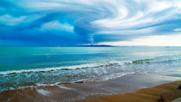 海水沙滩海滩天空背景