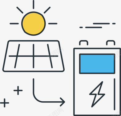 太阳能充电标图标图标