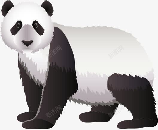 手绘熊猫矢量图ai免抠素材_新图网 https://ixintu.com 中国 动物 国宝 熊猫 珍稀动物 黑白 矢量图