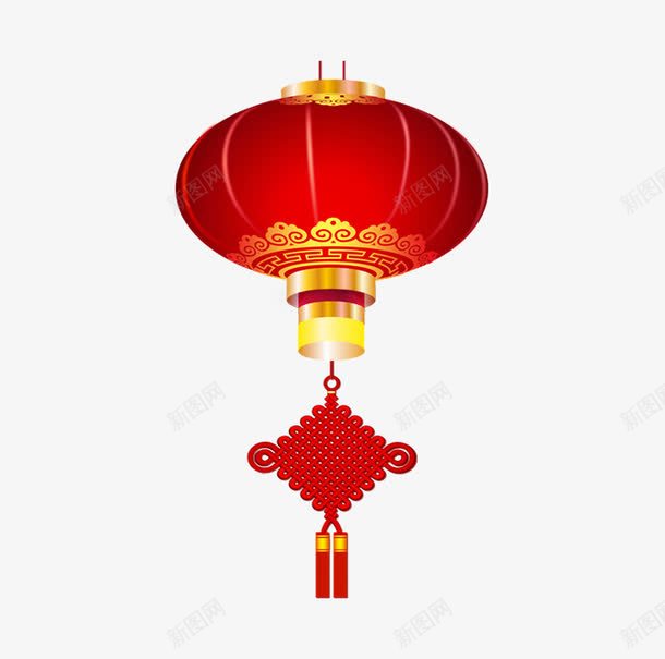 大红灯笼png免抠素材_新图网 https://ixintu.com 中国结 年节装饰 灯笼 红色 节日 过年