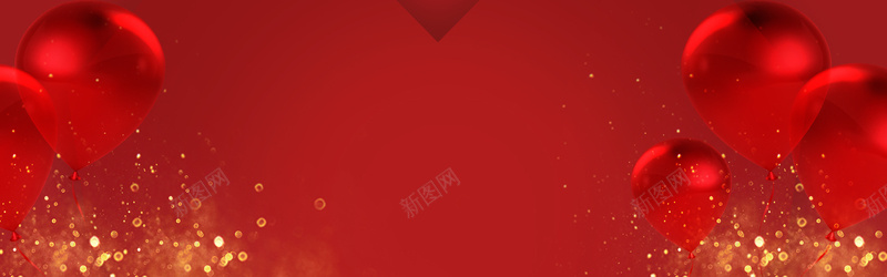 情人节红色浪漫时尚PSD分层bannerpsd设计背景_新图网 https://ixintu.com PSD分层 banner 大气 情人节 情人节淘宝促销 时尚 气球 浪漫 红色 金粉