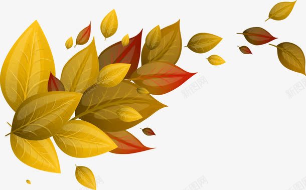 秋天的落叶png免抠素材_新图网 https://ixintu.com 叶子 秋天 落叶 黄色树叶