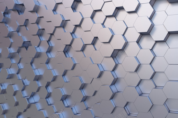 六边形立体几何蓝光科技感墙面背景背景