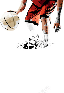 简约手绘国际篮球日宣传海报背景背景