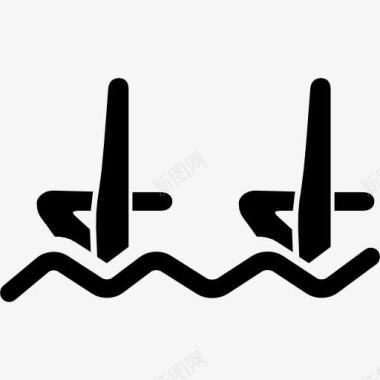 花样游泳运动员夫妇腿波浪图标图标