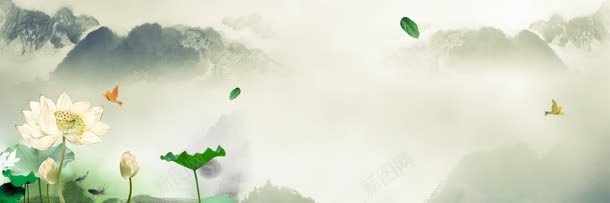 中国水墨画banner创意jpg设计背景_新图网 https://ixintu.com 1920PX 企业 双11 喜庆 女装 植物 概念 活动 淘宝 环保 节日