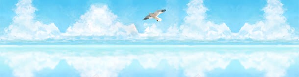 蓝色天空海鸥淘宝海报背景背景
