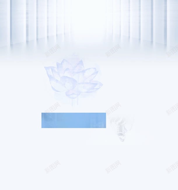 蓝色手绘荷花白色走廊海报背景jpg设计背景_新图网 https://ixintu.com 海报 白色 背景 荷花 蓝色 走廊