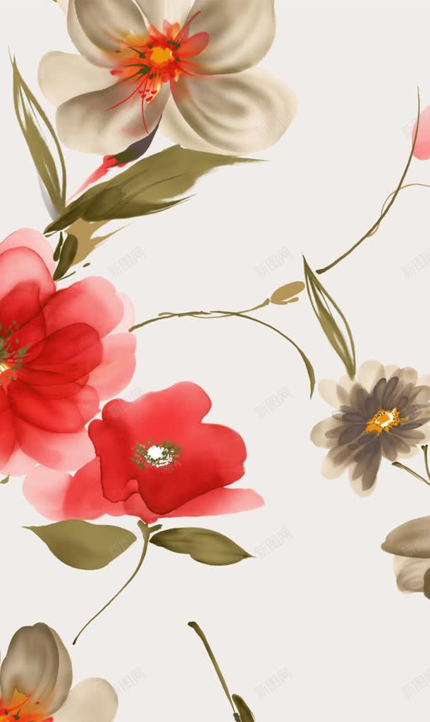 彩绘水墨风格红色花朵jpg设计背景_新图网 https://ixintu.com 彩绘 水墨 红色 花朵 风格