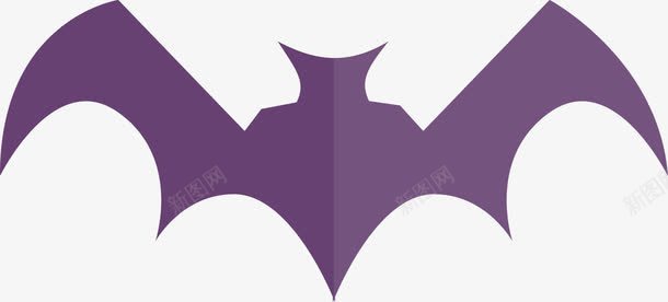 紫色蝙蝠png免抠素材_新图网 https://ixintu.com 一只 剪影 卡通 手绘 简图 紫色 翅膀 蝙蝠