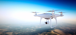 自然飞行无人机风景蓝色科技海报背景高清图片