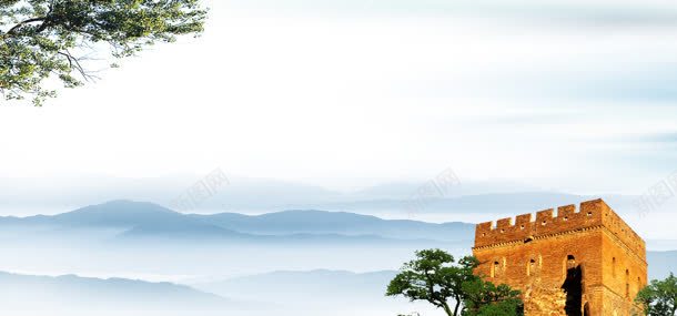 远山长城背景jpg设计背景_新图网 https://ixintu.com 大气背景 远山 长城