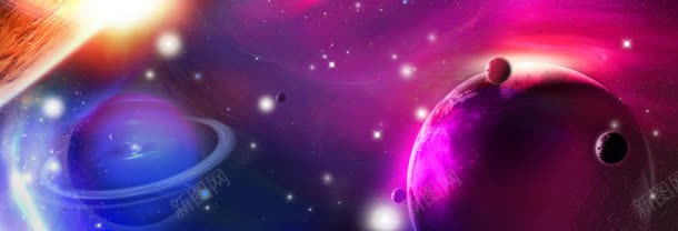 宇宙背景jpg设计背景_新图网 https://ixintu.com 夜空 大气 星球 紫色
