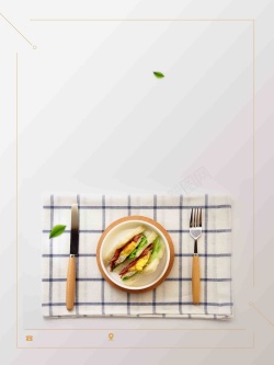 白色三明治简约温馨早餐美食宣传推广高清图片