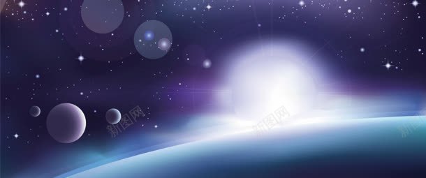 璀璨宇宙星球光点背景banner背景