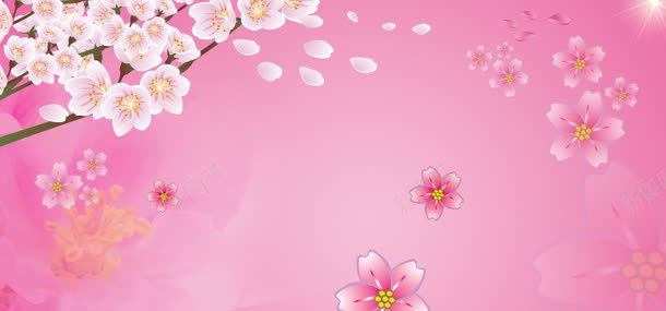 粉红桃花背景背景