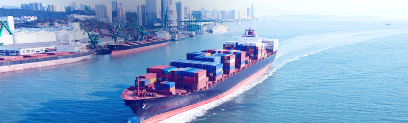 企业货物运输蓝色摄影风景海报banner背景