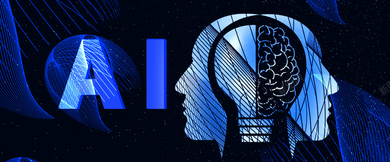 深蓝色科技智能AI时代banner海报psd设计背景_新图网 https://ixintu.com 互联网 创意 大数据 智能 智能AI时代 机器人 深蓝色 科技 线条