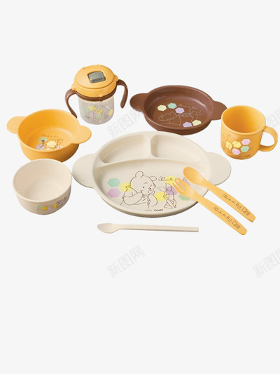 可爱儿童餐具png免抠素材_新图网 https://ixintu.com 儿童餐具 可爱元素 餐具素材 餐具组合