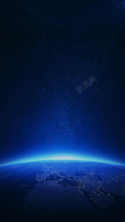 鸟瞰地球蓝色科幻H5背景高清图片