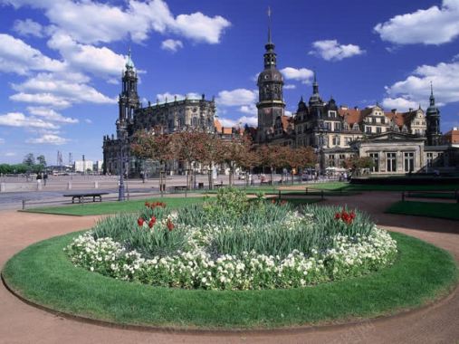 欧洲建筑城堡广场背景