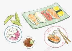 手绘日本寿司素材