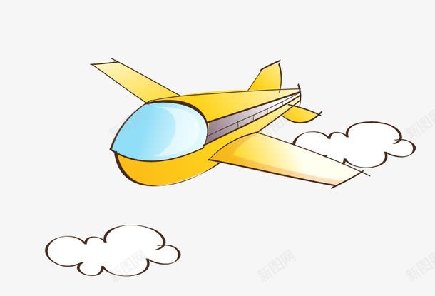 可爱手绘飞机图标png_新图网 https://ixintu.com 可爱图标 可爱手绘风格图标 天空 手绘风格 白云 飞机