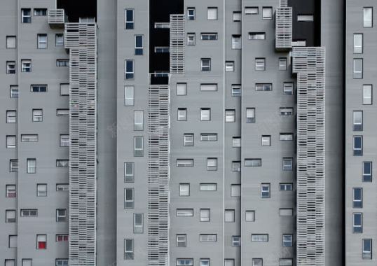 灰色楼房模型海报背景背景