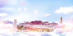 大昭寺旅游西藏布达拉宫旅游背景高清图片