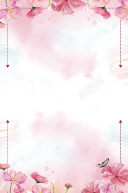 粉色唯美花卉女装海报背景背景