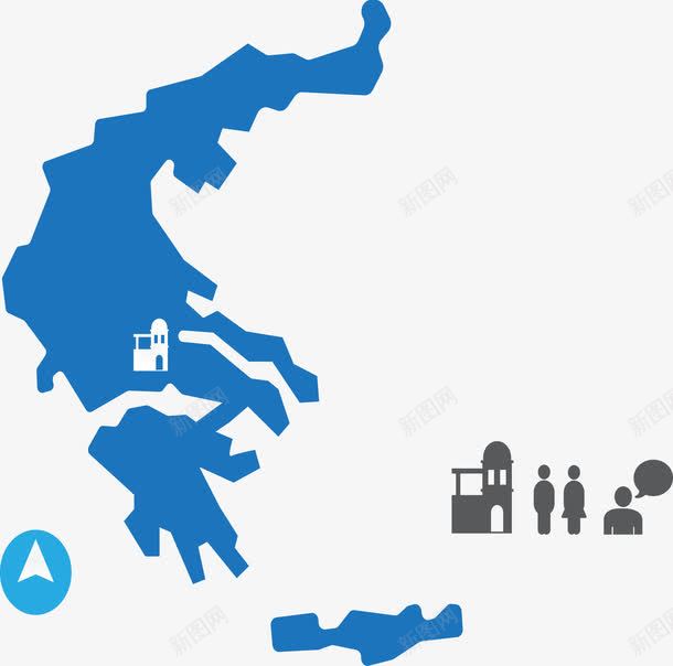 希腊旅游地图png免抠素材_新图网 https://ixintu.com 度假 扁平化 旅游