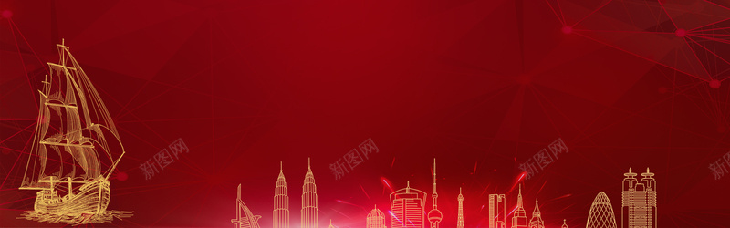 2018年会红色大气企业邀请函广告psd设计背景_新图网 https://ixintu.com 2018 企业 公司年会 年会展板 年会背景 开门红 春节晚会背景 海报 狗年年会 答谢会 舞台背景