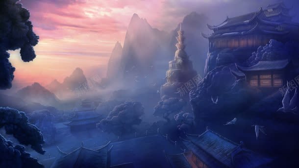 粉色天空蓝色场景jpg设计背景_新图网 https://ixintu.com 场景 天空 粉色 蓝色