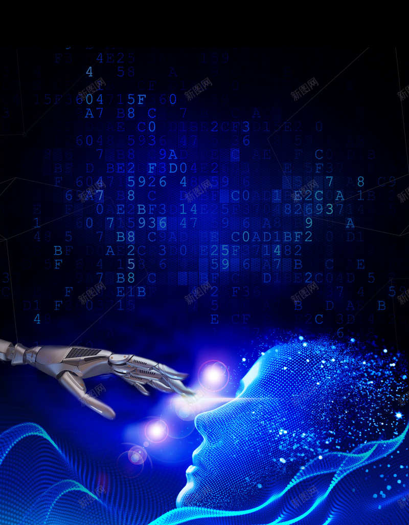 智能科技人工智能海报psd设计背景_新图网 https://ixintu.com 人工智能海报 人工机器人 人脸识别 大气 引领未来 智能时代 智能机器人 机器人 机器手 蓝色